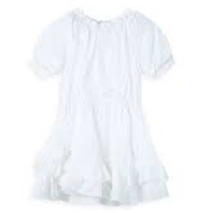 Baby Girl Infant Toddler Habitual Kids White Eyelet Ruffled Peasant Dress NWT